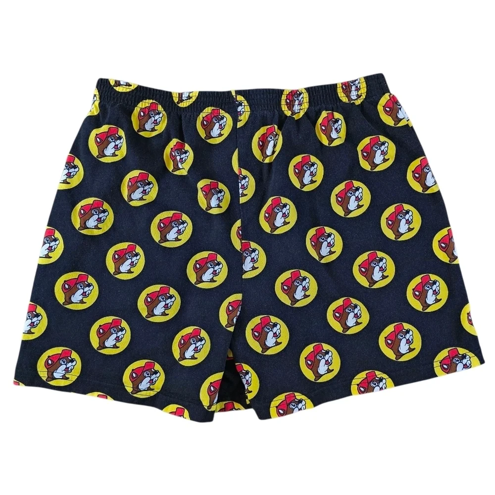 Buc-ee’s Beaver Logo Boxer Shorts Men’s Large Black Cotton Lounge Sleepwear